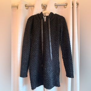 Kiki Riki Black Hooded Sweater Dress Size Medium